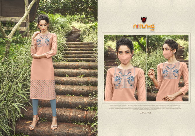 Nitisha Chingari 3 Heavy Soft Cotton Designer Kurti Collection at Wholesale Price